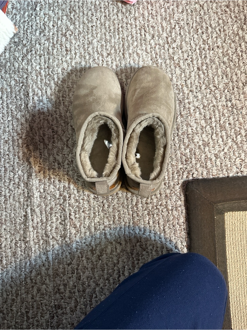 UGG Kids Slip-On Suede Booties in Taupe